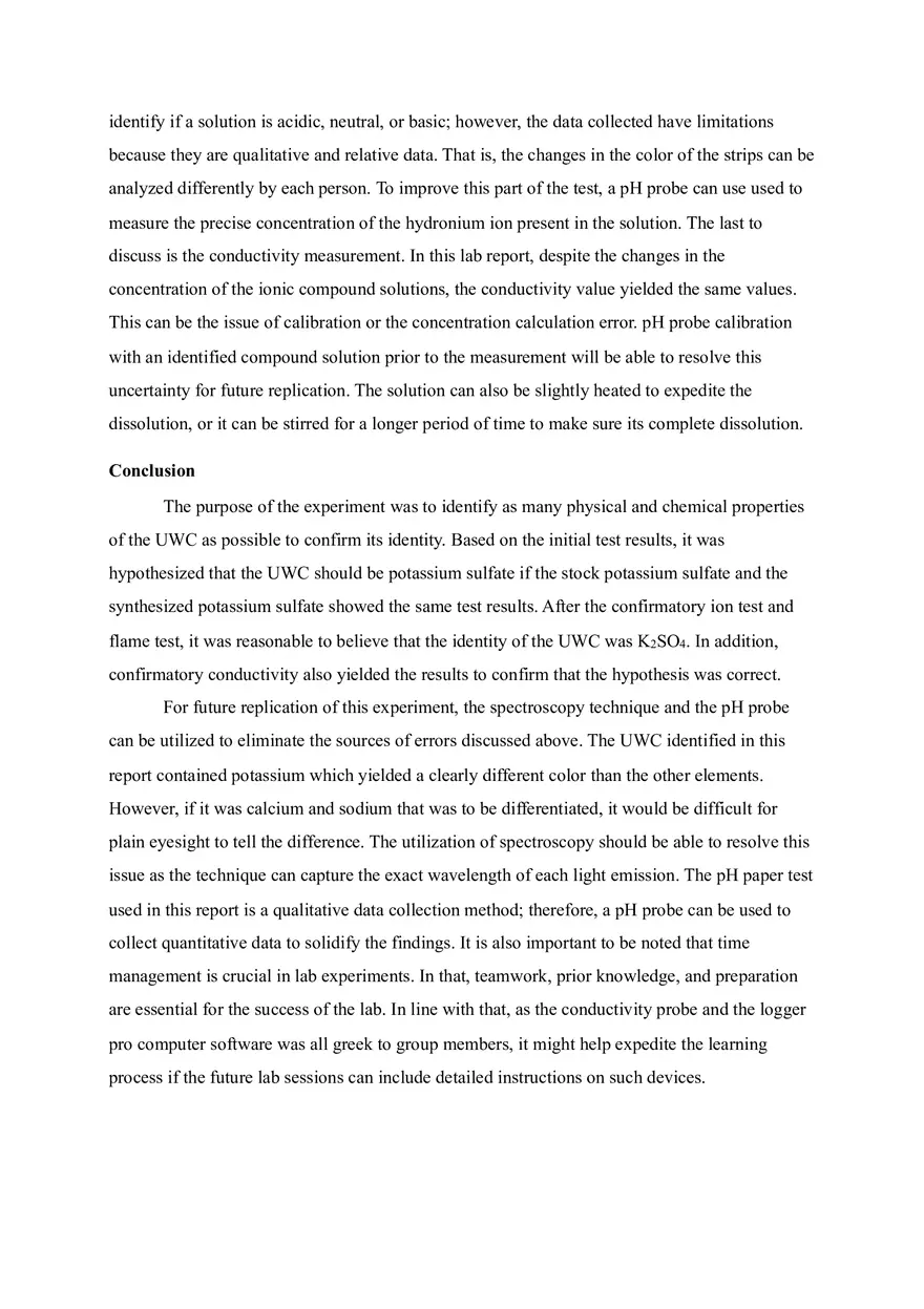 Identification of the Unknown White Compound by Compound Synthesis and Tests of their Physical and Chemical Properties - Page 11