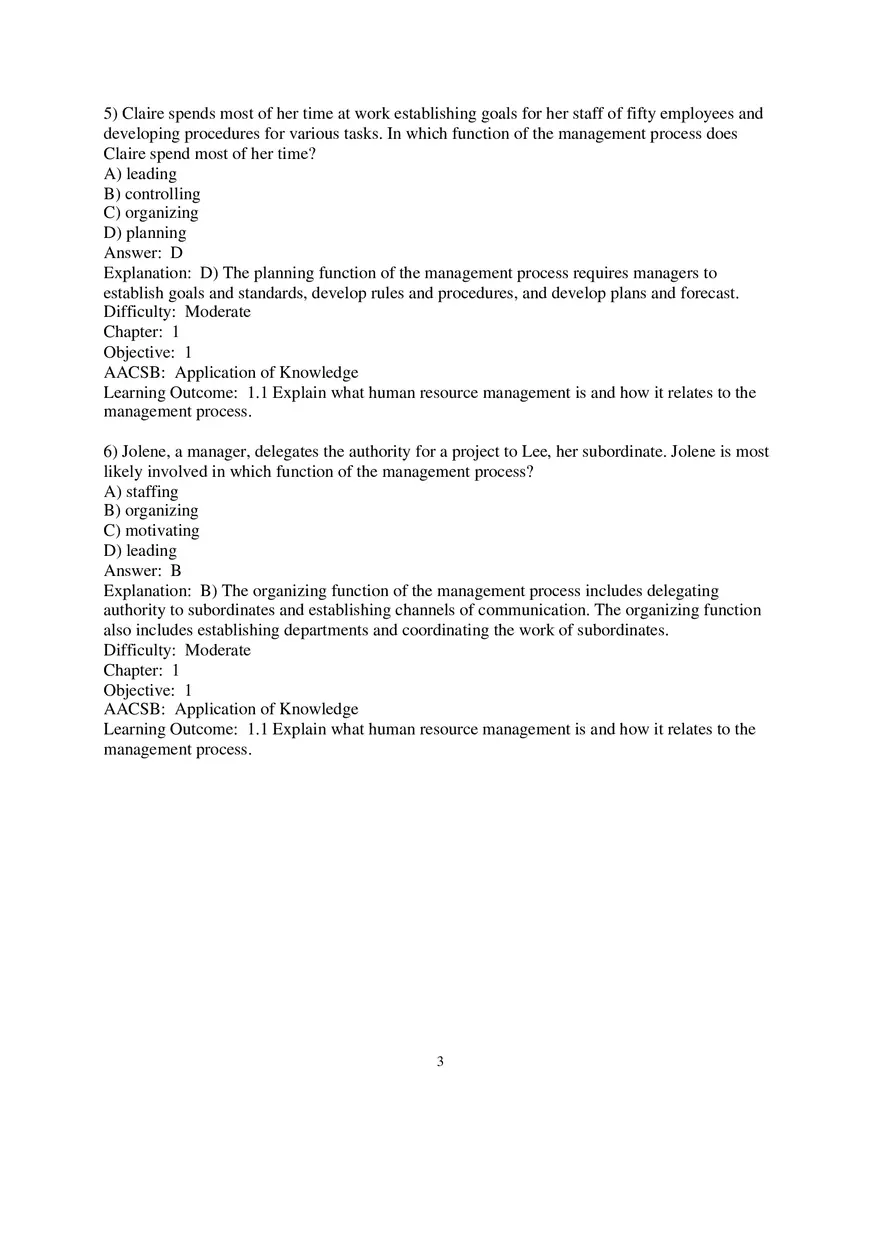 Chapter 1 Introduction to Human Resource Management Multiple Choice 1 - Page 3