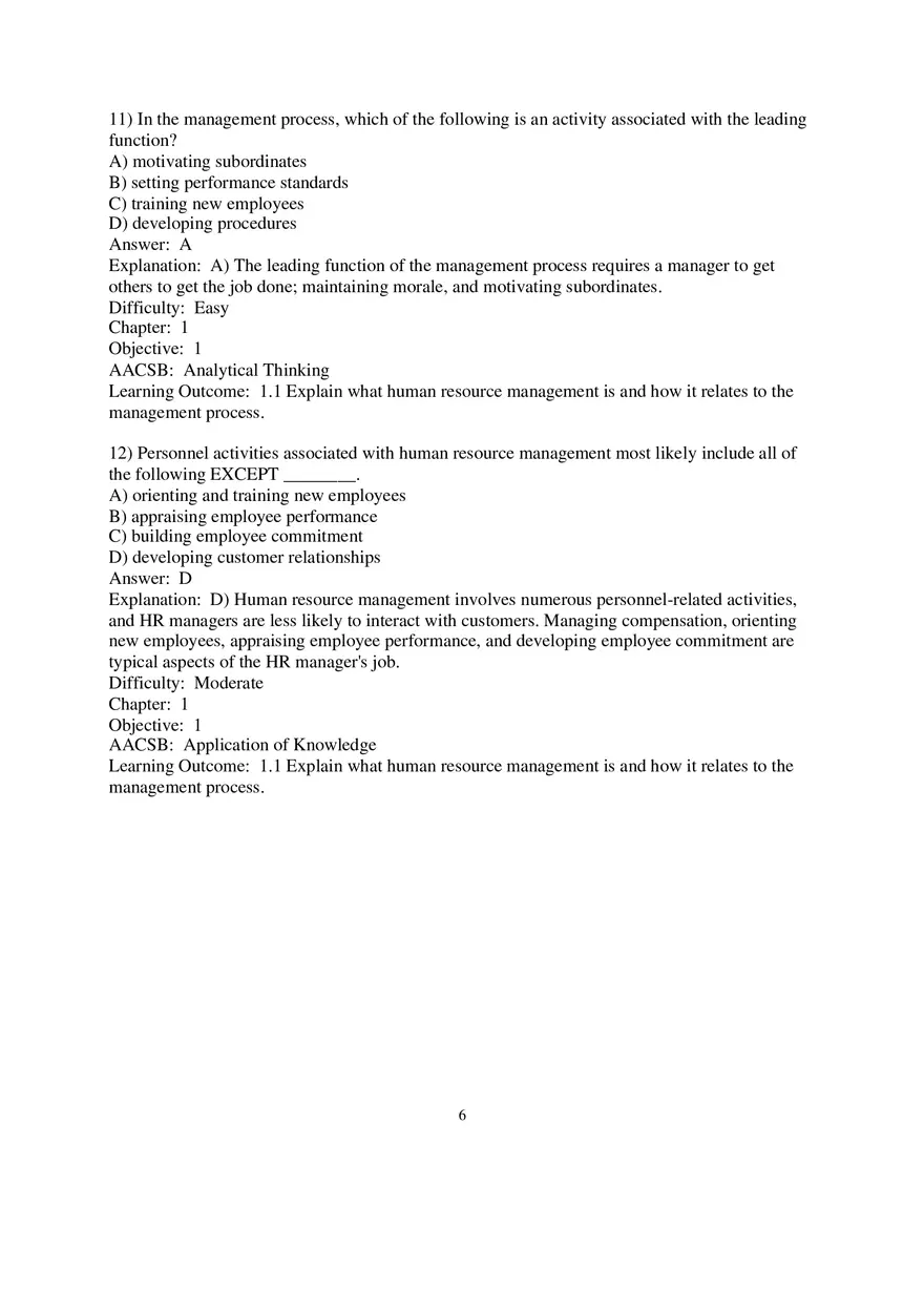 Chapter 1 Introduction to Human Resource Management Multiple Choice 1 - Page 6