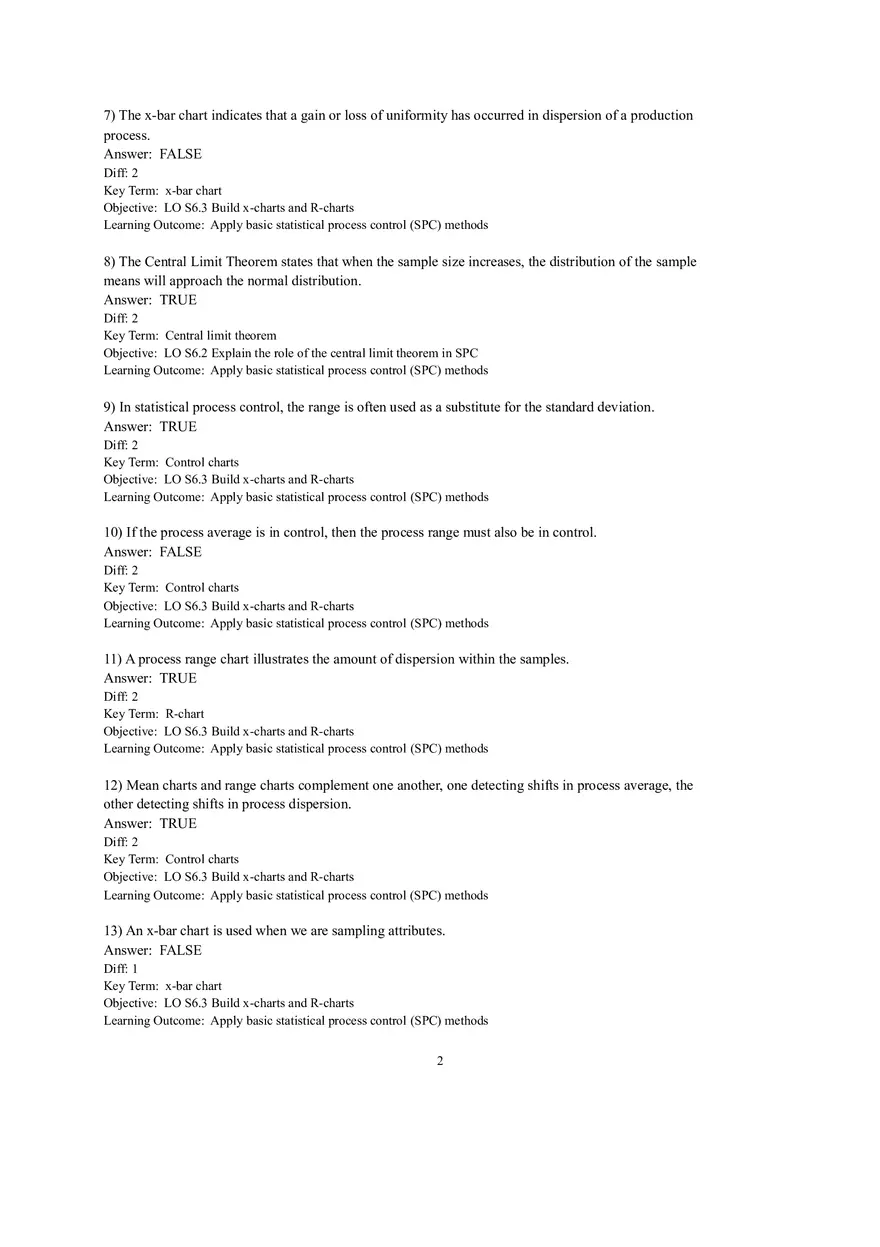 Section 1 Statistical Process Control (SPC) - Page 2