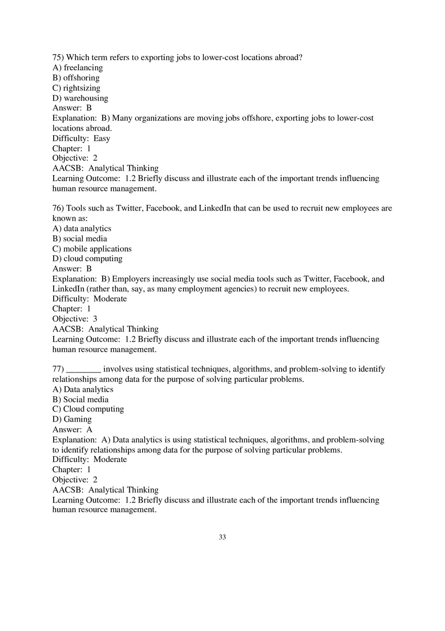 Chapter 1 Introduction to Human Resource Management Multiple Choice 3 - Page 7