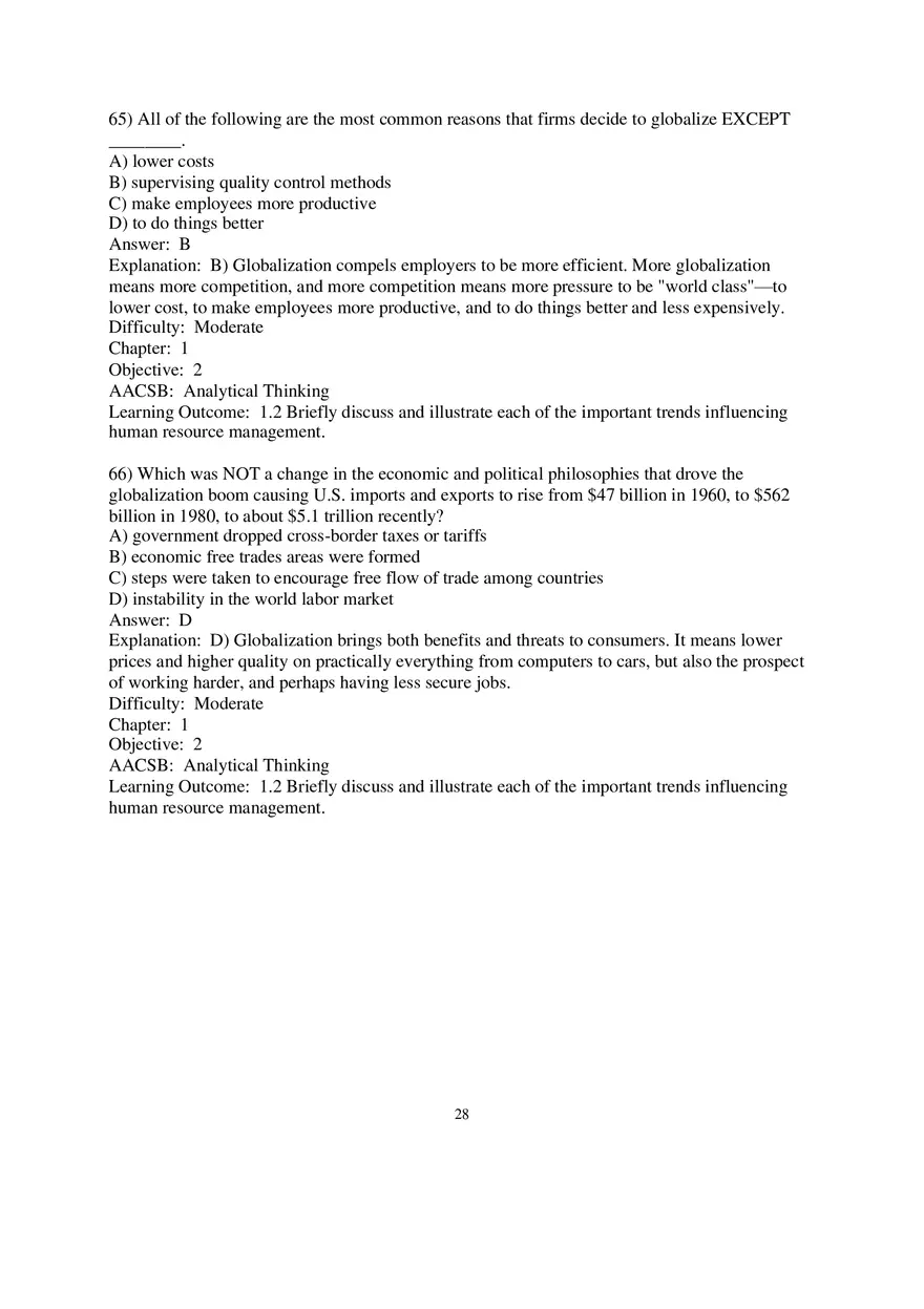 Chapter 1 Introduction to Human Resource Management Multiple Choice 3 - Page 2
