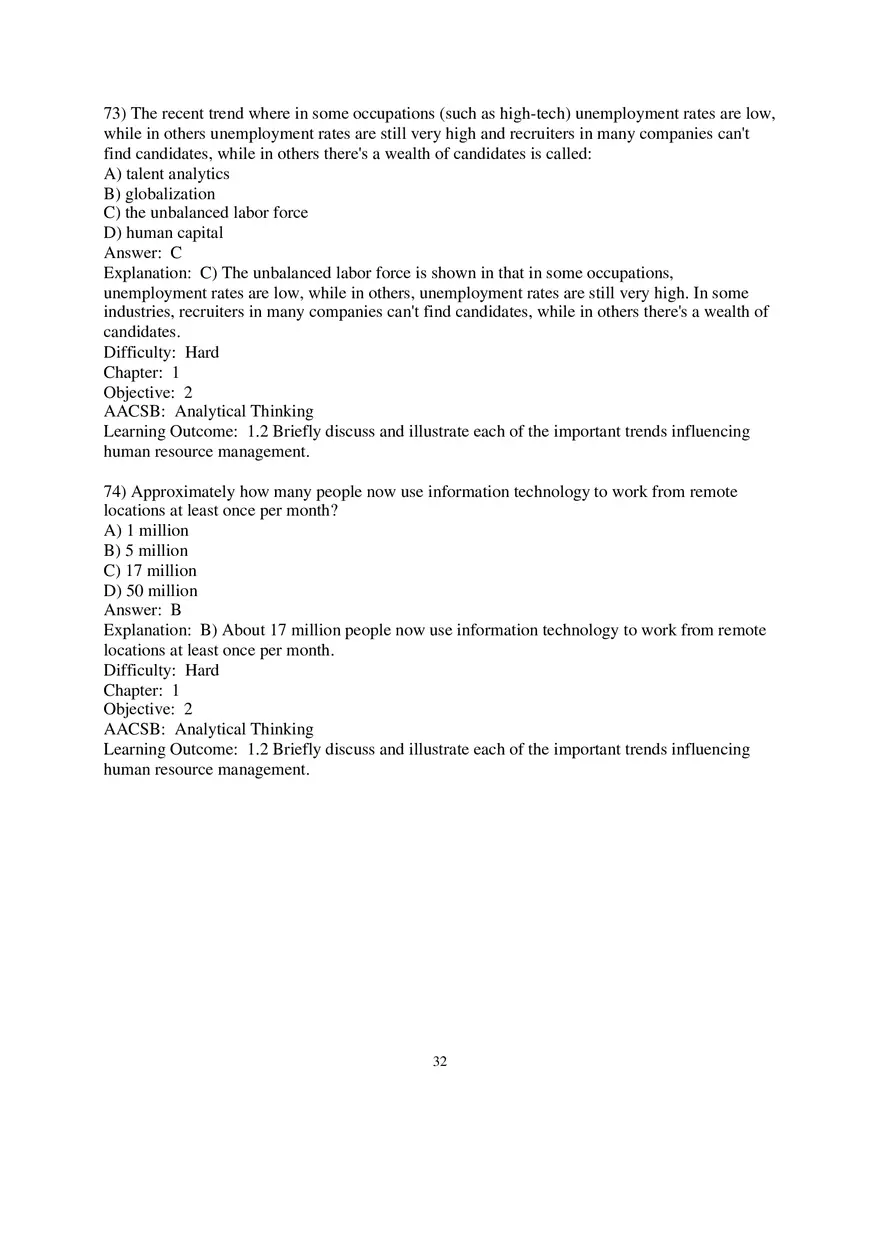 Chapter 1 Introduction to Human Resource Management Multiple Choice 3 - Page 6