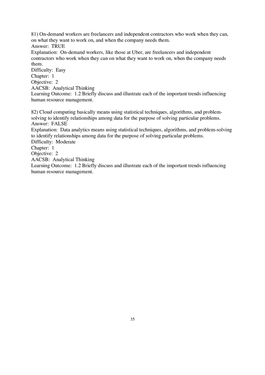 Chapter 1 Introduction to Human Resource Management True False 2 - Page 2