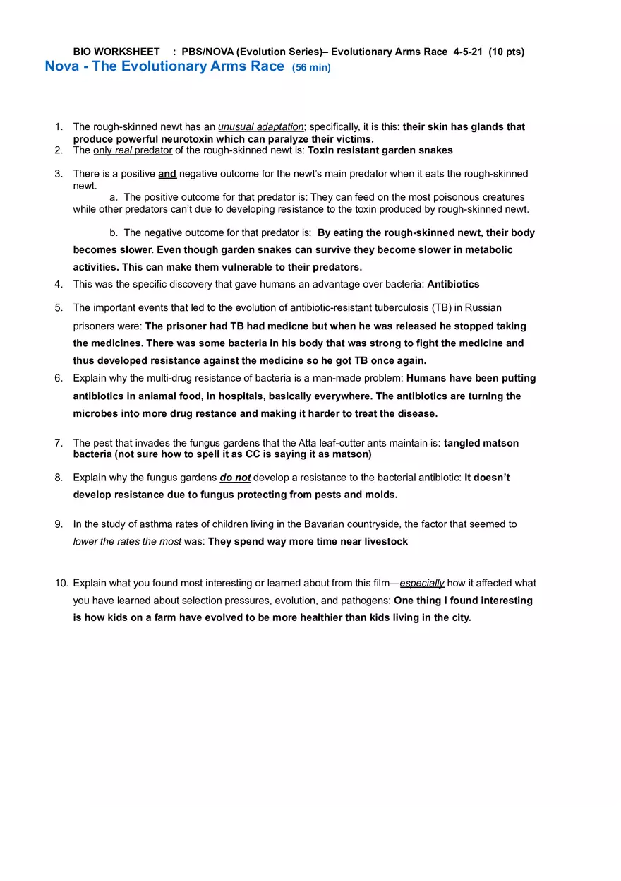 The Evolutionary Arms Race - Page 1