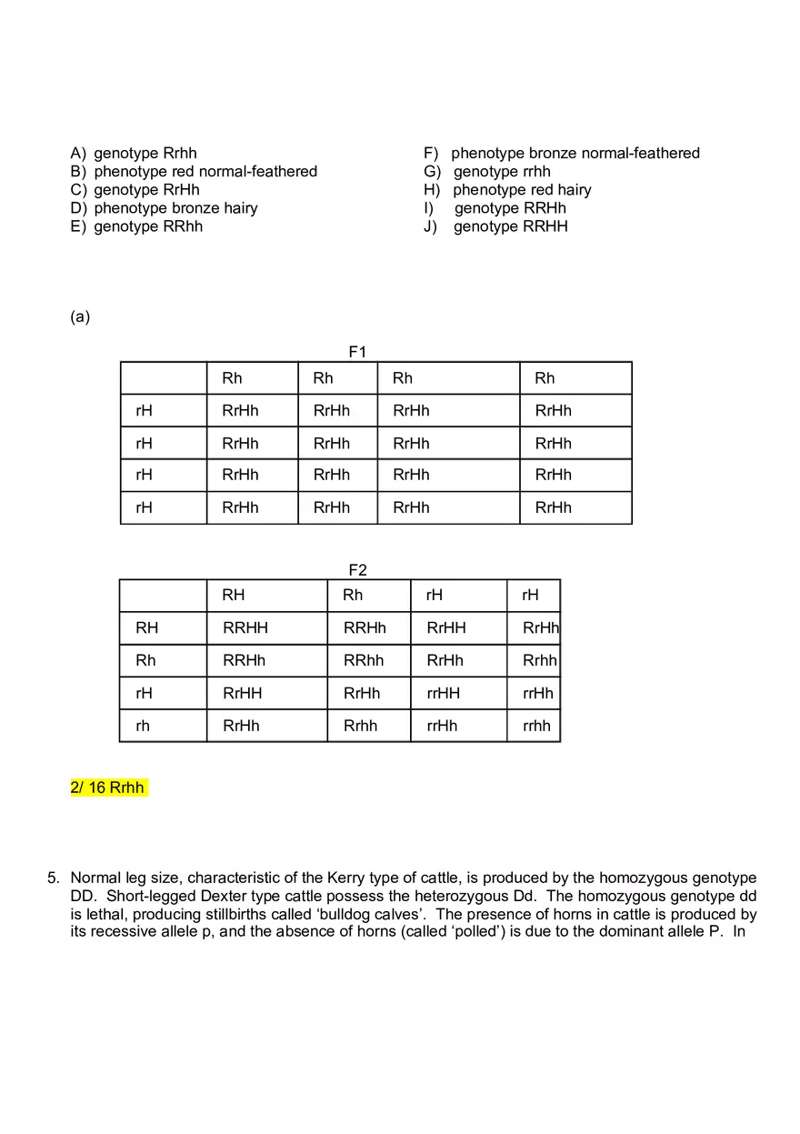 Genetics Problems – Dihybrid Crosses - Page 4
