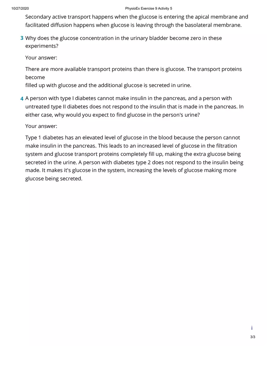 Reabsorption of Glucose via Carrier Proteins - Page 3