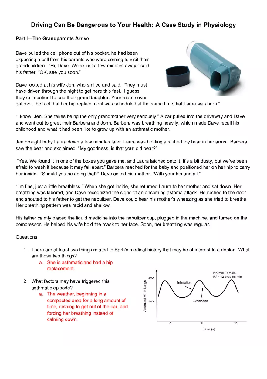 Driving Can Be Dangerous to Your Health  A Case Study in Physiology - Page 1
