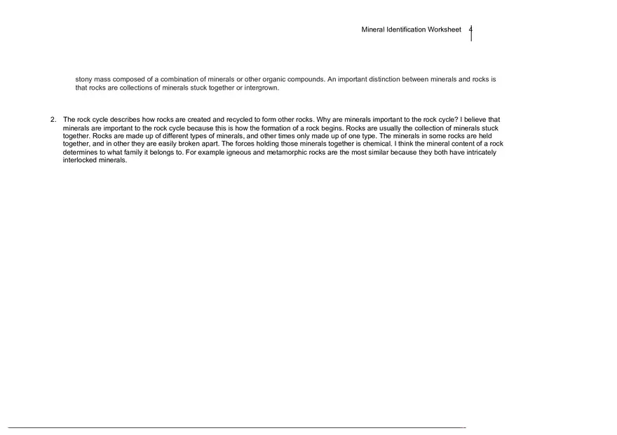 Mineral Identification Worksheet - Page 4