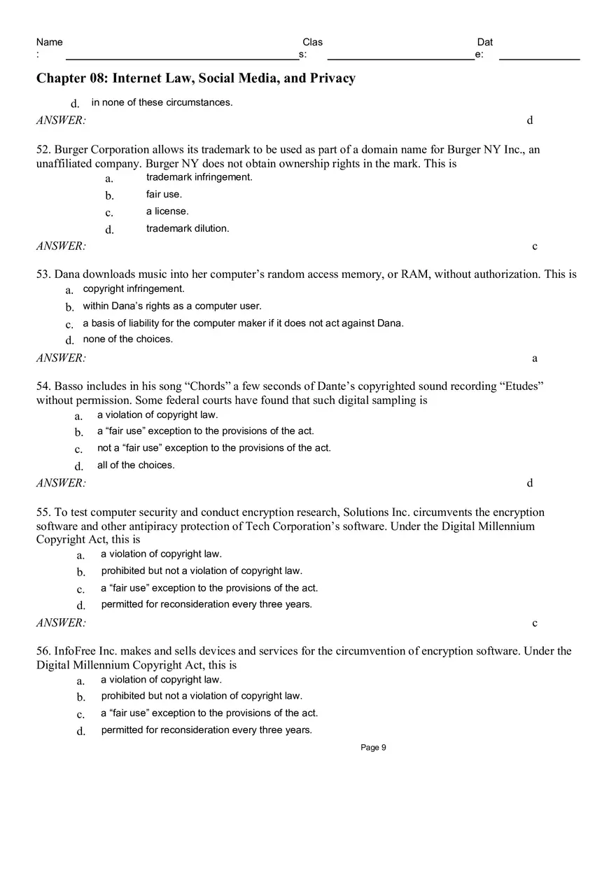 Chapter 08 Internet Law, Social Media, and Privacy - Page 12