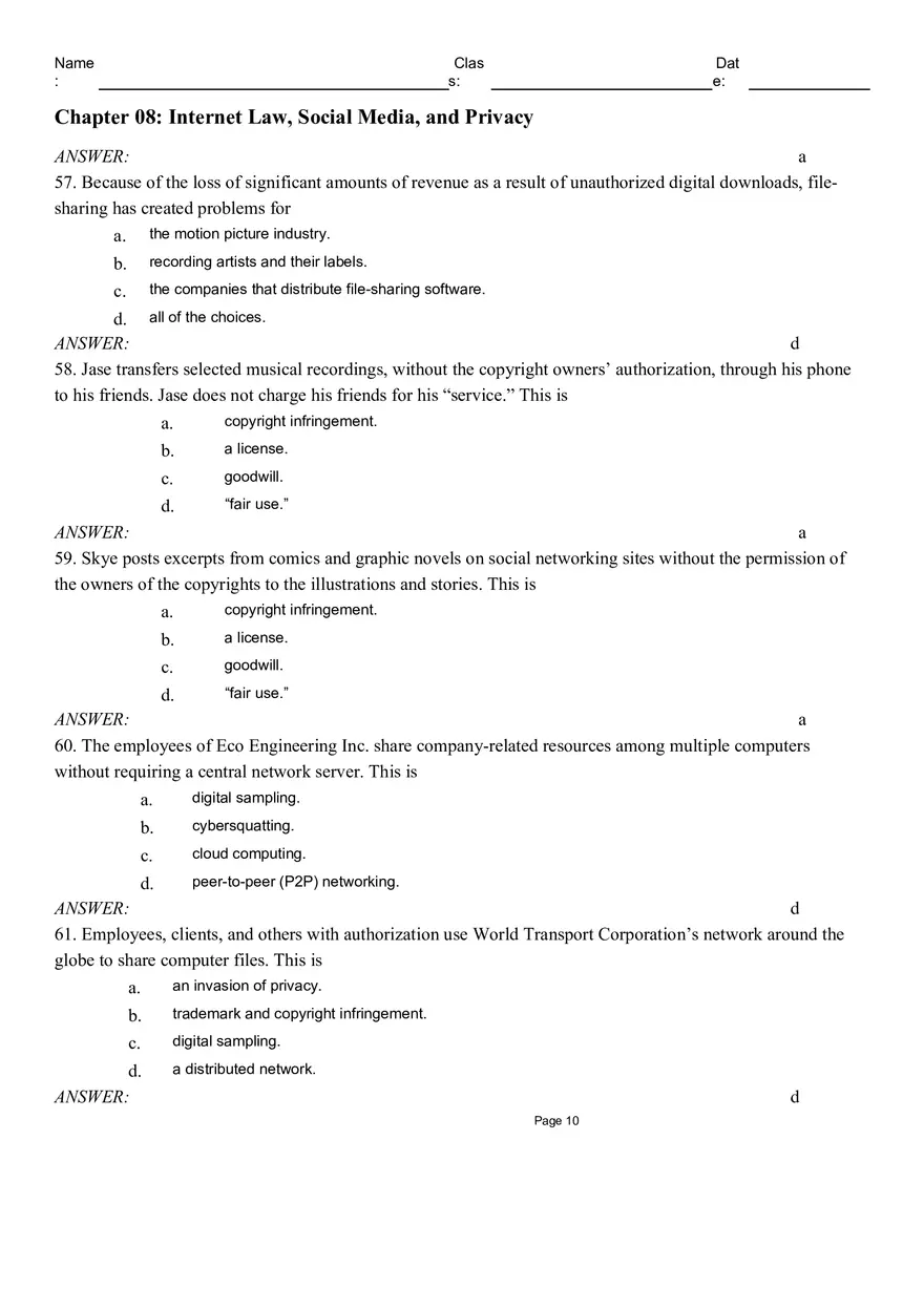 Chapter 08 Internet Law, Social Media, and Privacy - Page 13