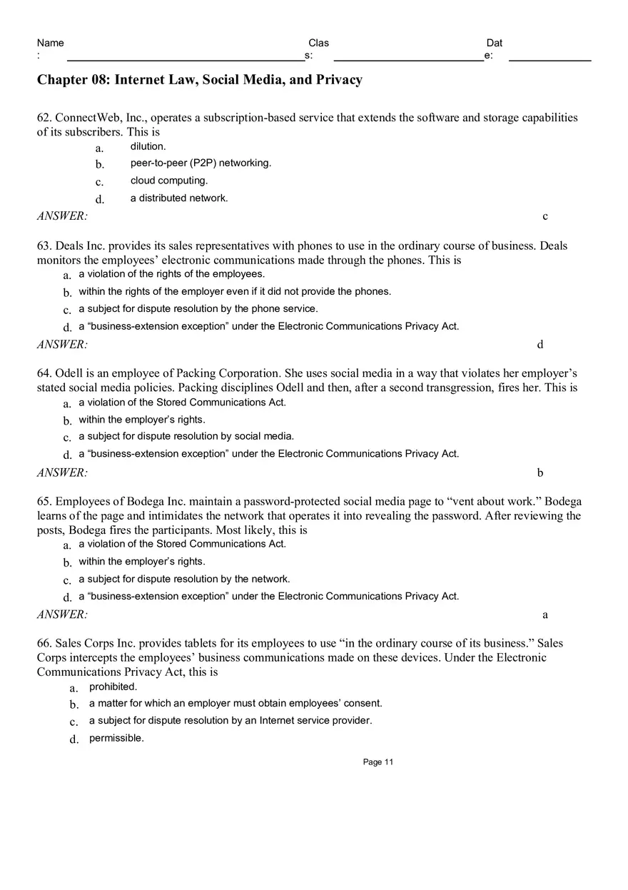 Chapter 08 Internet Law, Social Media, and Privacy - Page 3