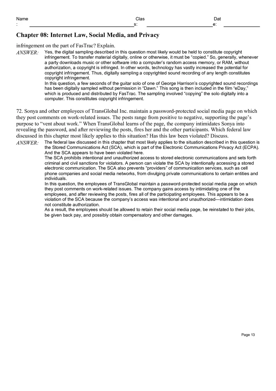 Chapter 08 Internet Law, Social Media, and Privacy - Page 5