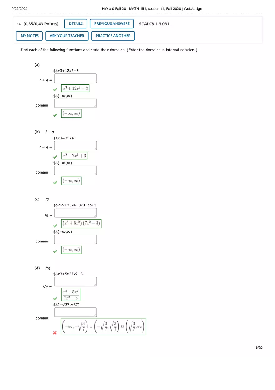 Webassign Calculus 1 Answers - Page 8
