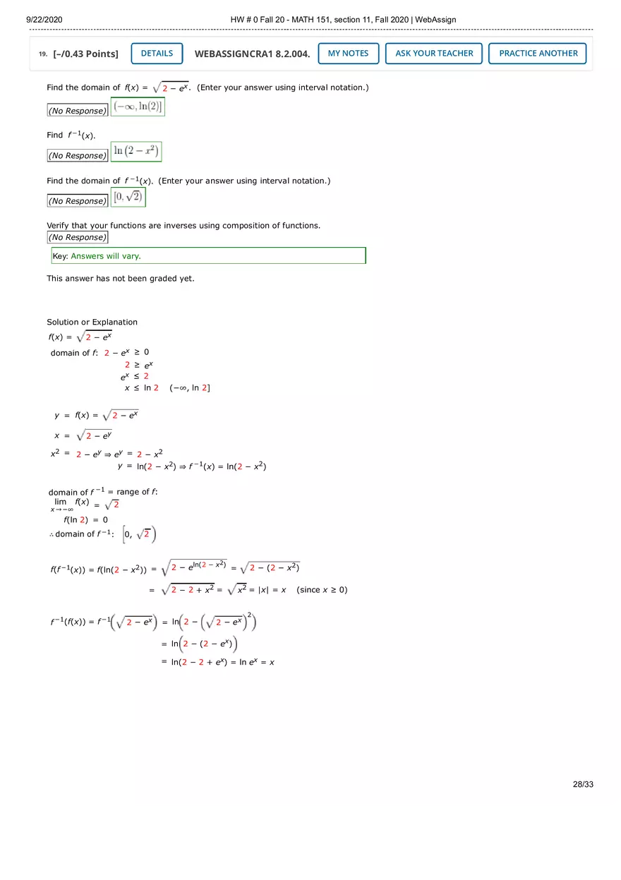 Webassign Calculus 1 Answers - Page 19