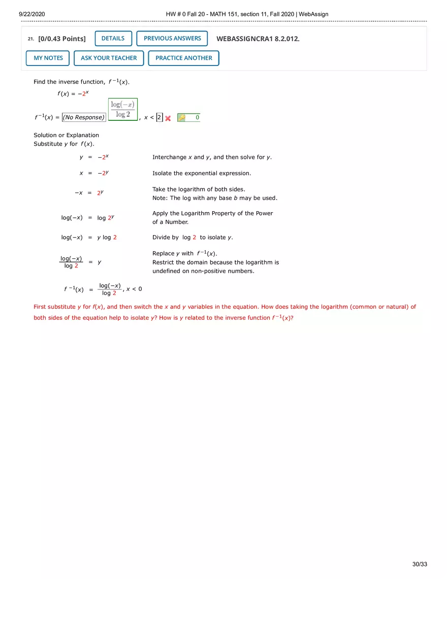 Webassign Calculus 1 Answers - Page 21