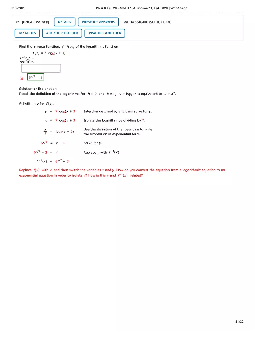Webassign Calculus 1 Answers - Page 22