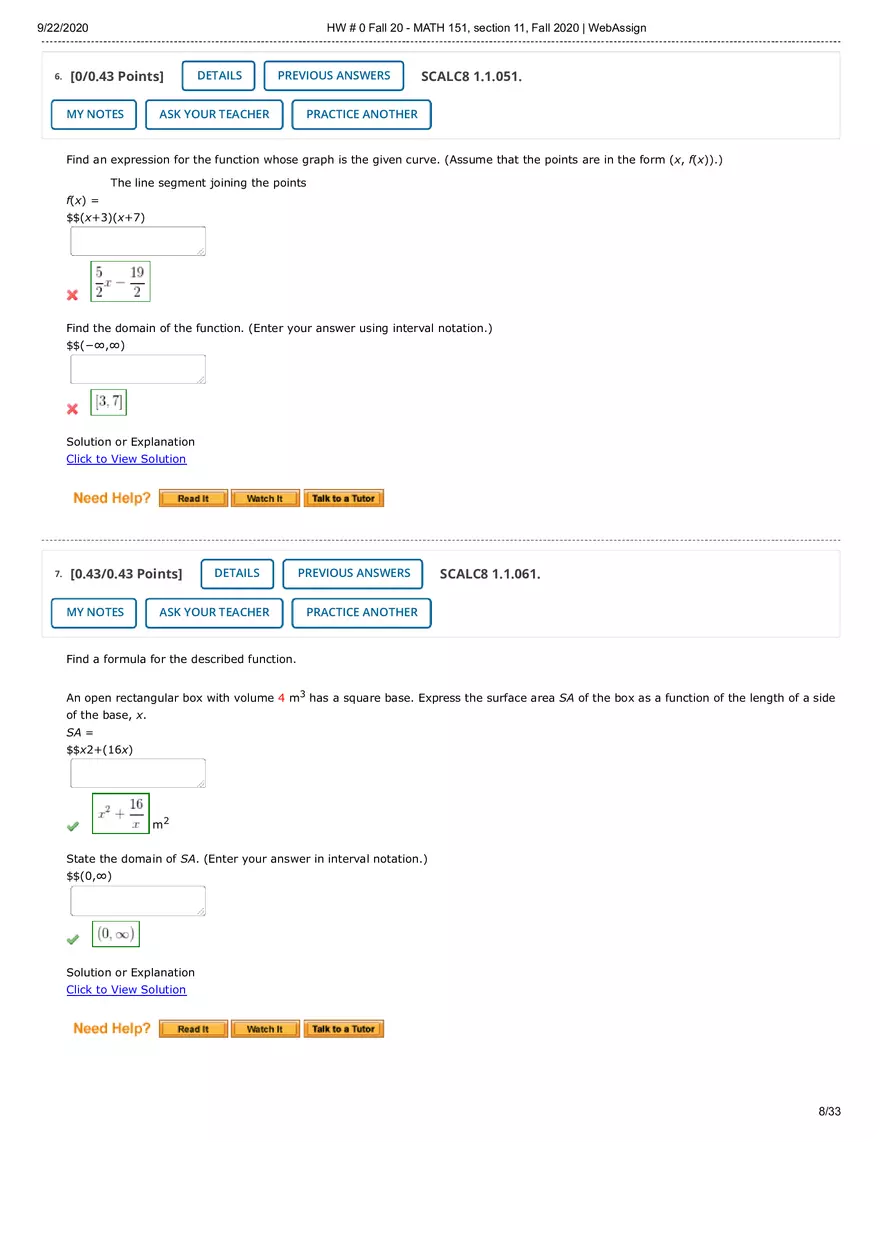 Webassign Calculus 1 Answers - Page 27