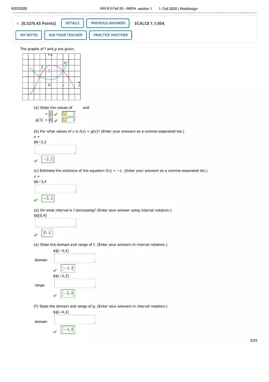 Webassign Calculus 1 Answers - Page 1
