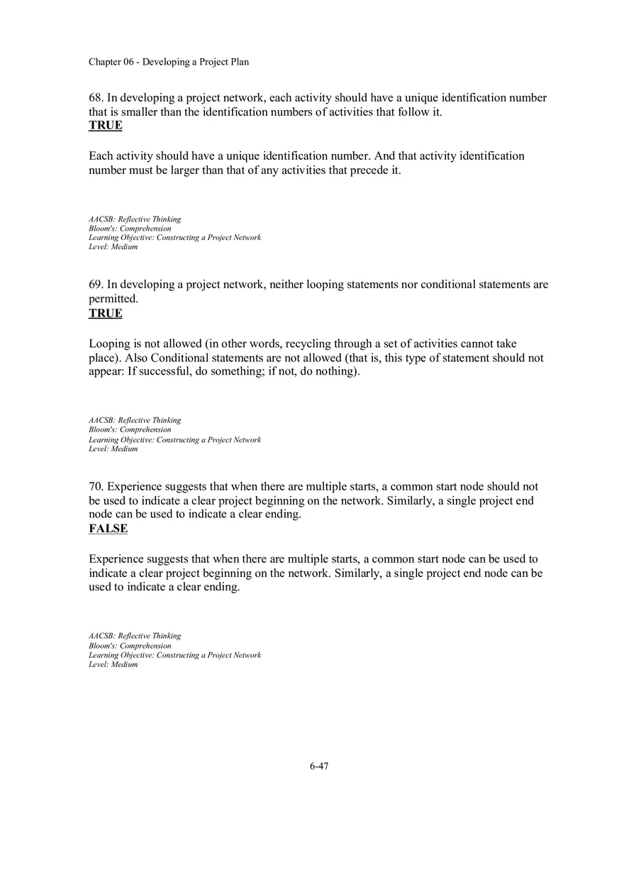 Chapter 06 - Developing a Project Plan True False - Page 3