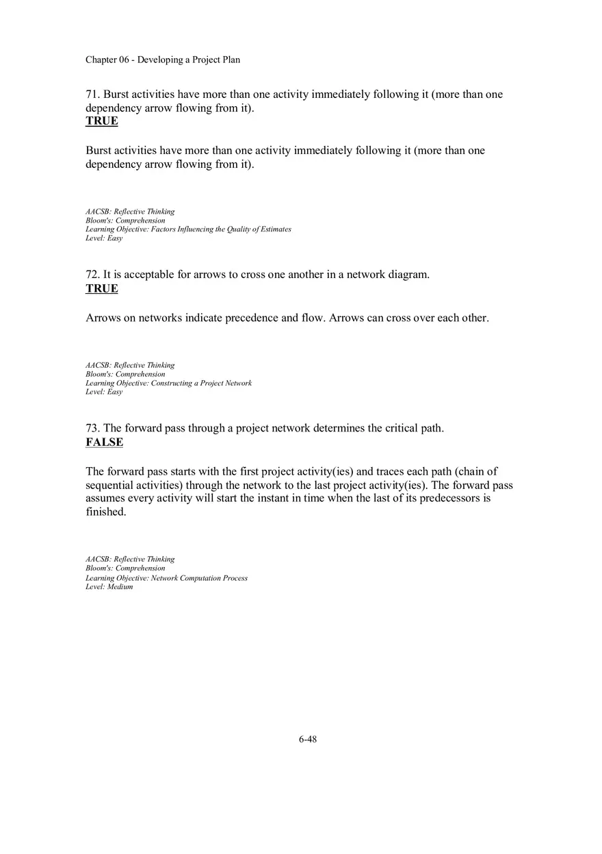 Chapter 06 - Developing a Project Plan True False - Page 4