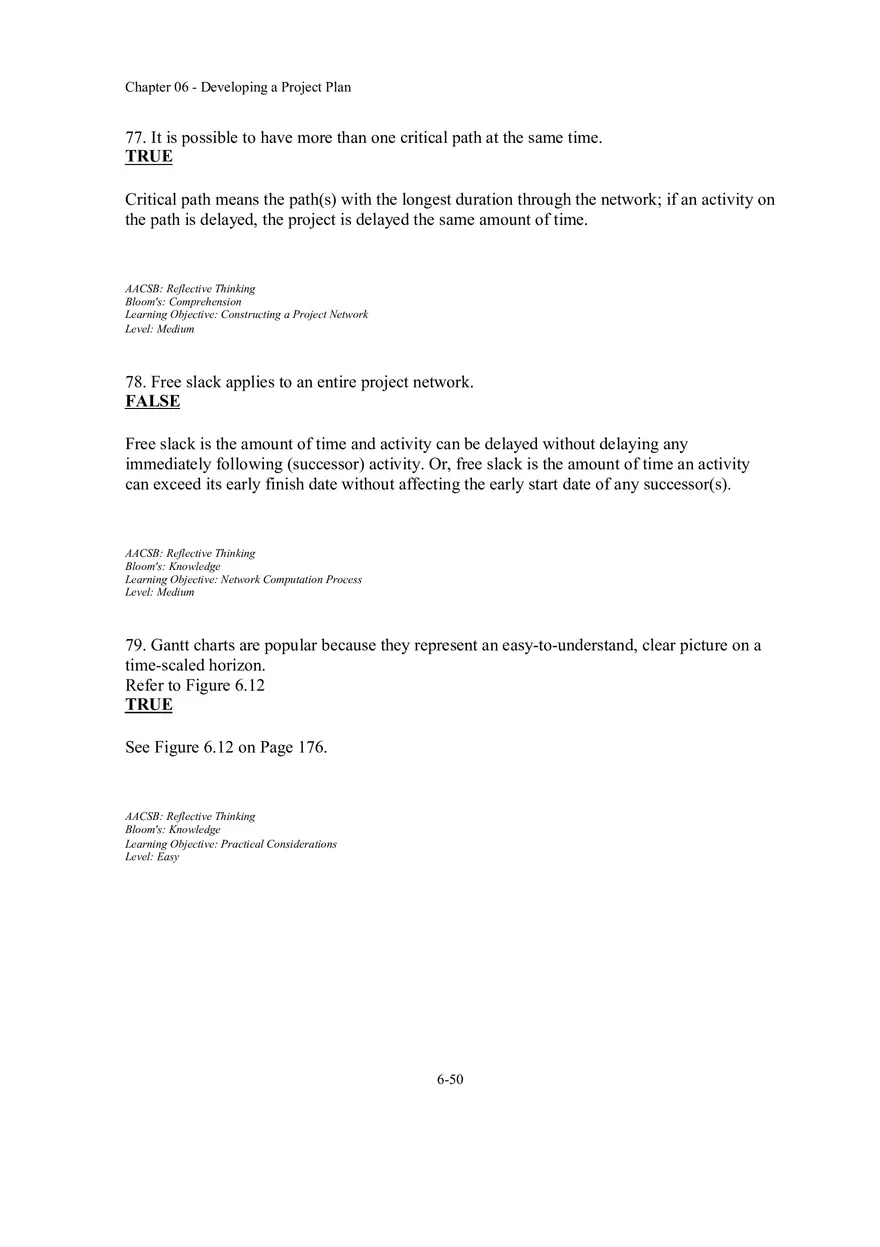Chapter 06 - Developing a Project Plan True False - Page 6