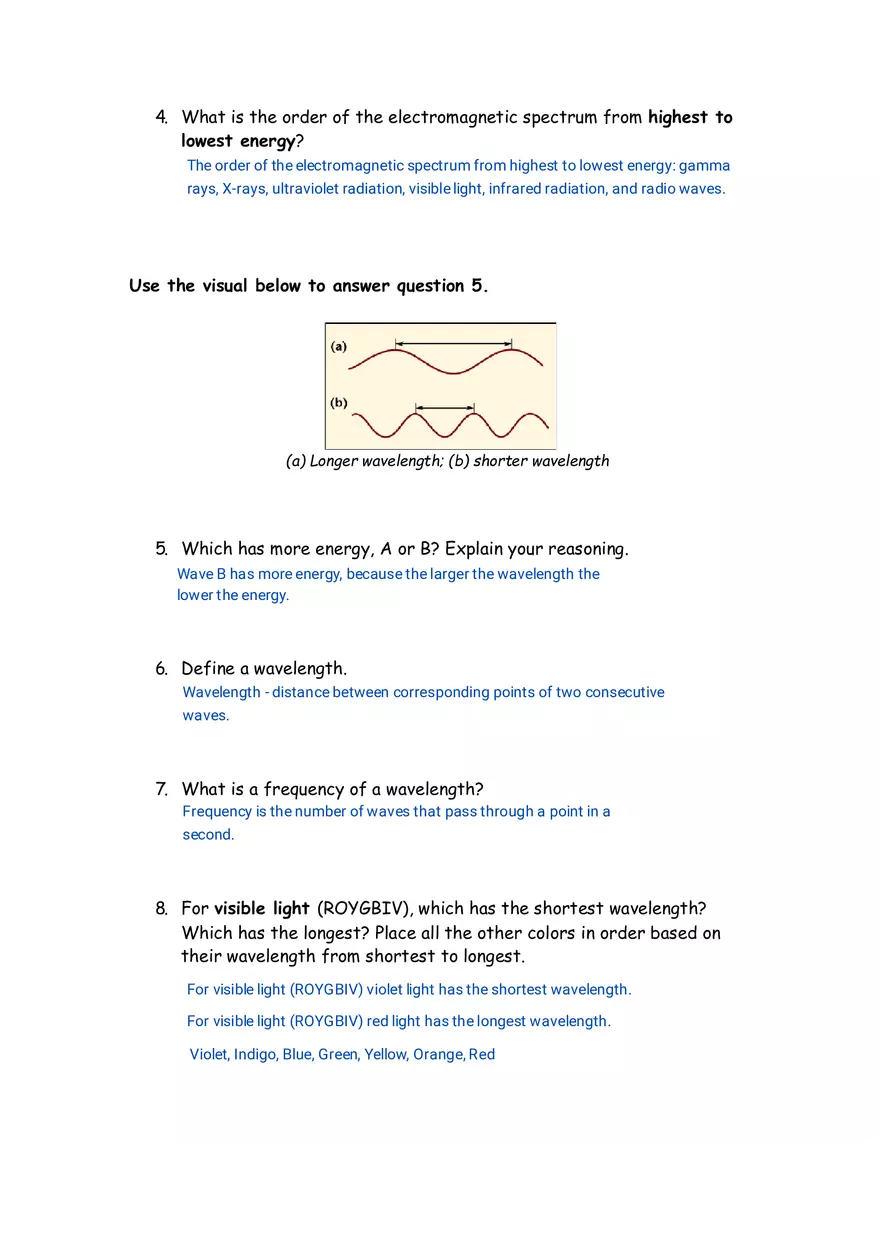 Electromagnetic Spectrum & Light - Webquest - Page 2