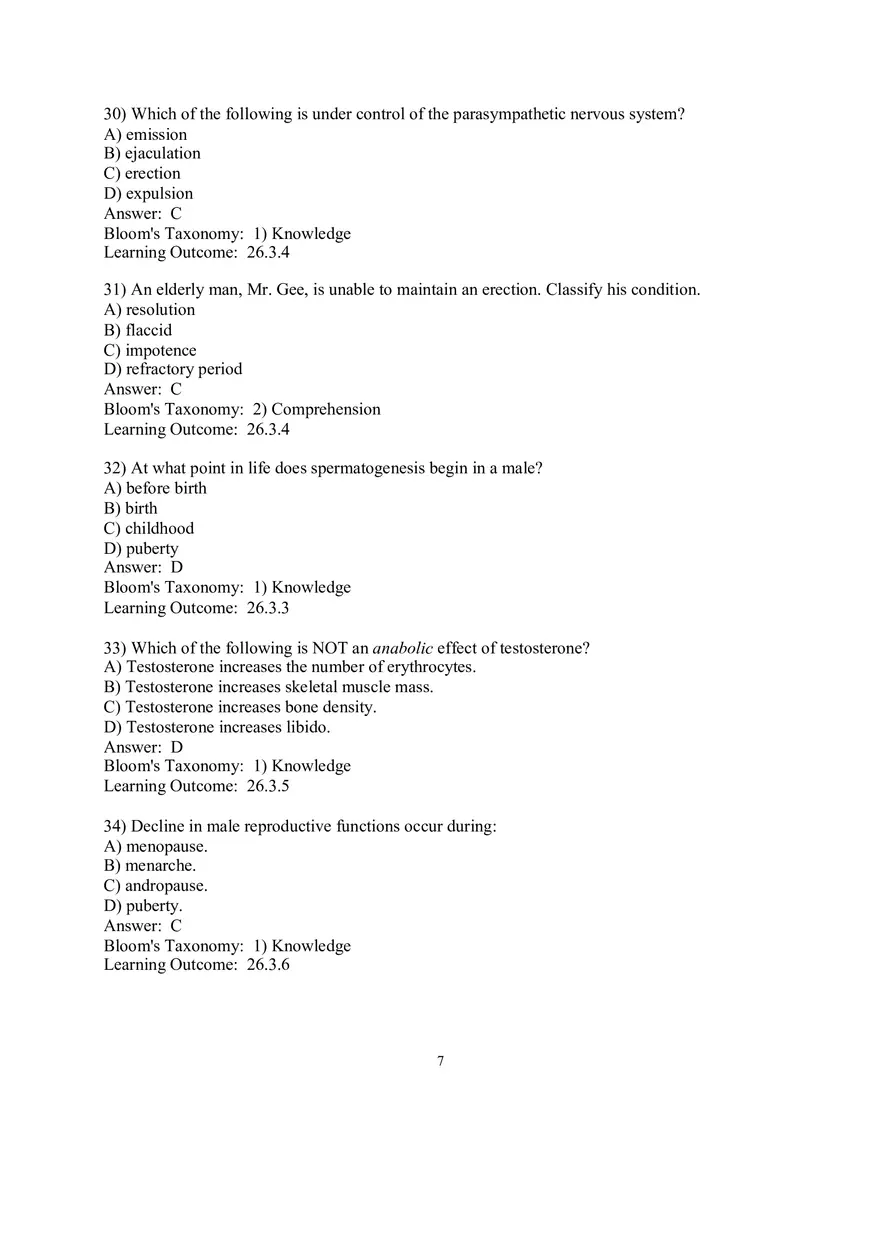 Chapter 26 The Reproductive System Answers Part 1 - Page 7