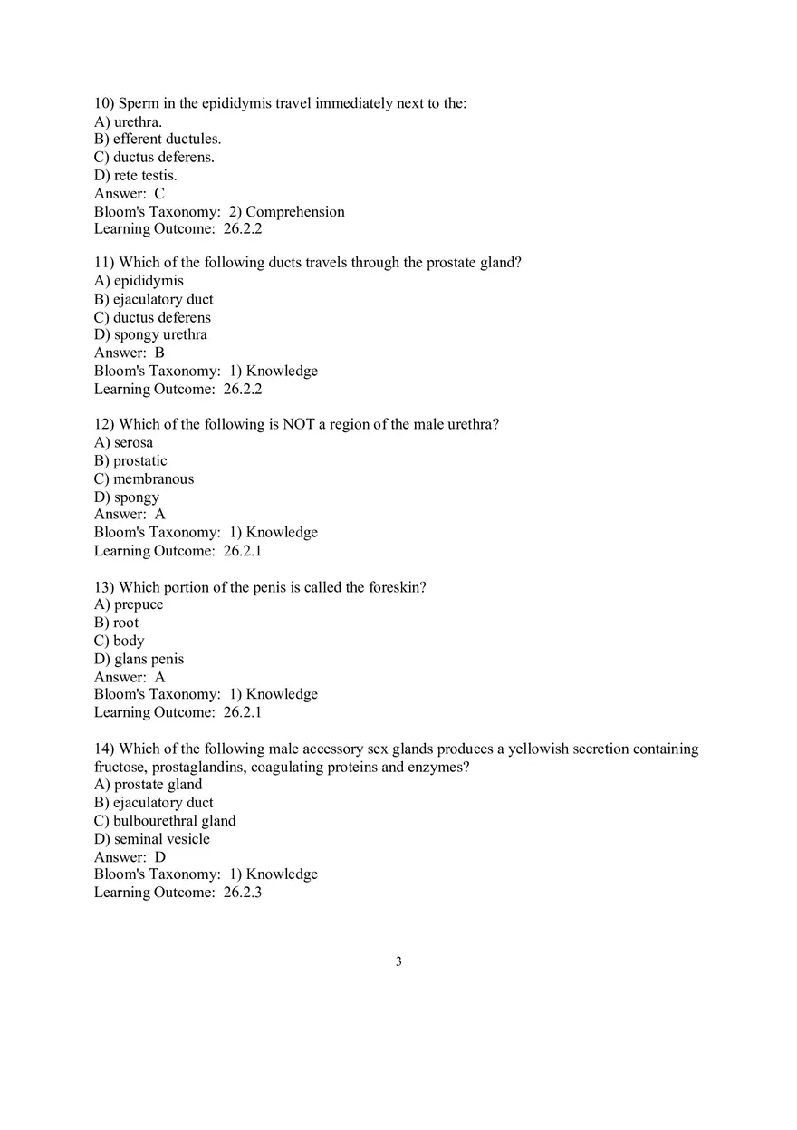 Chapter 26 The Reproductive System Answers Part 1 - Page 3