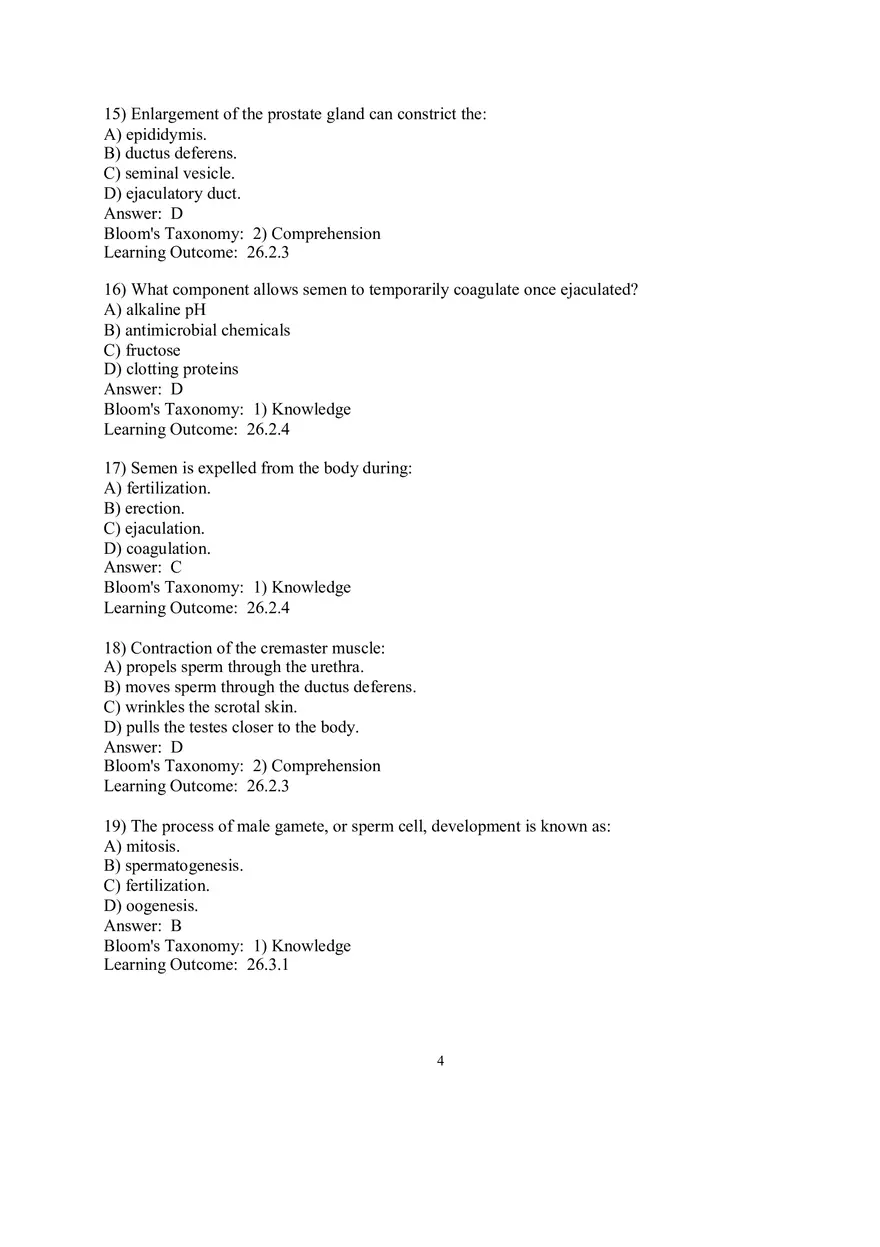 Chapter 26 The Reproductive System Answers Part 1 - Page 4