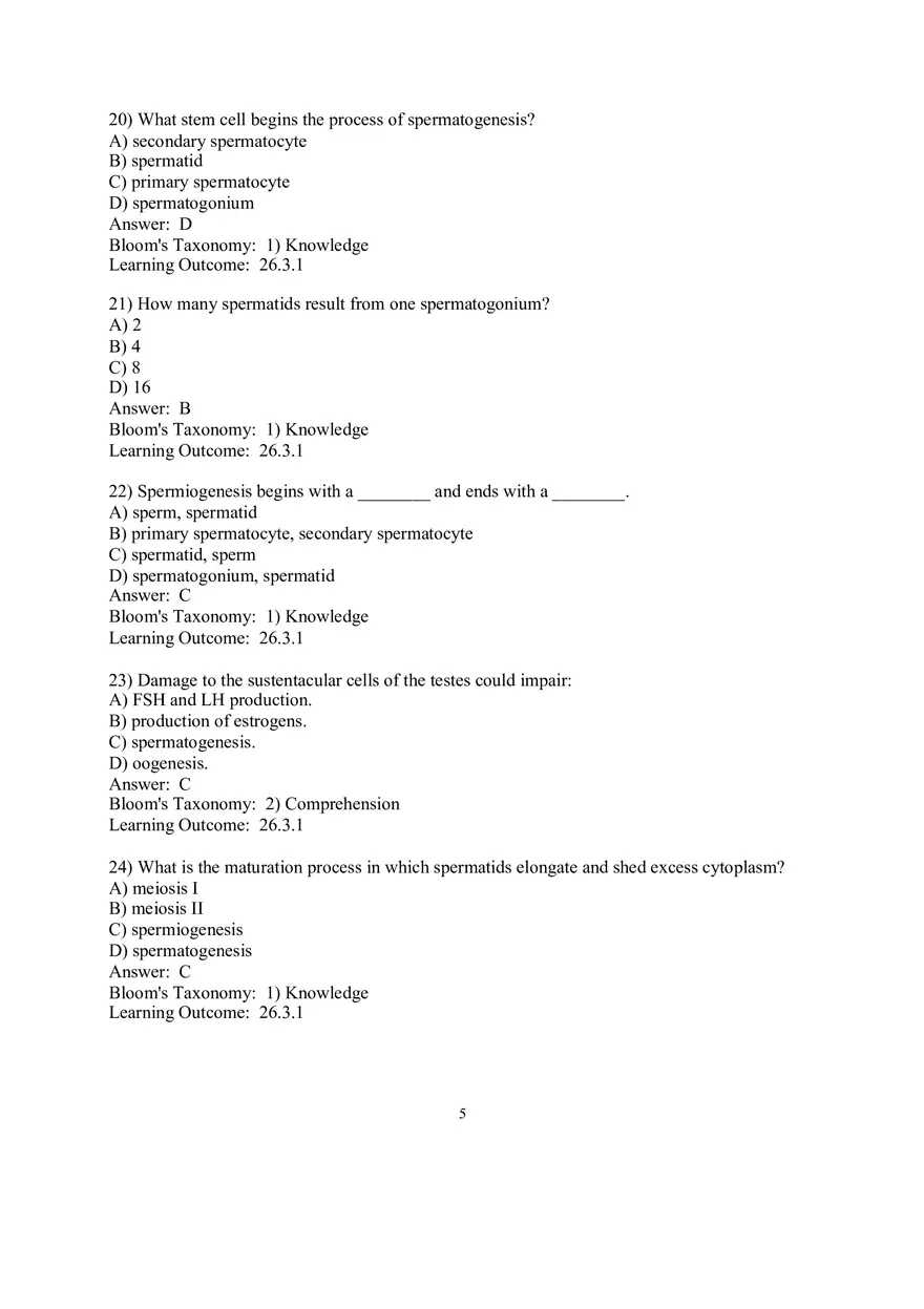 Chapter 26 The Reproductive System Answers Part 1 - Page 5