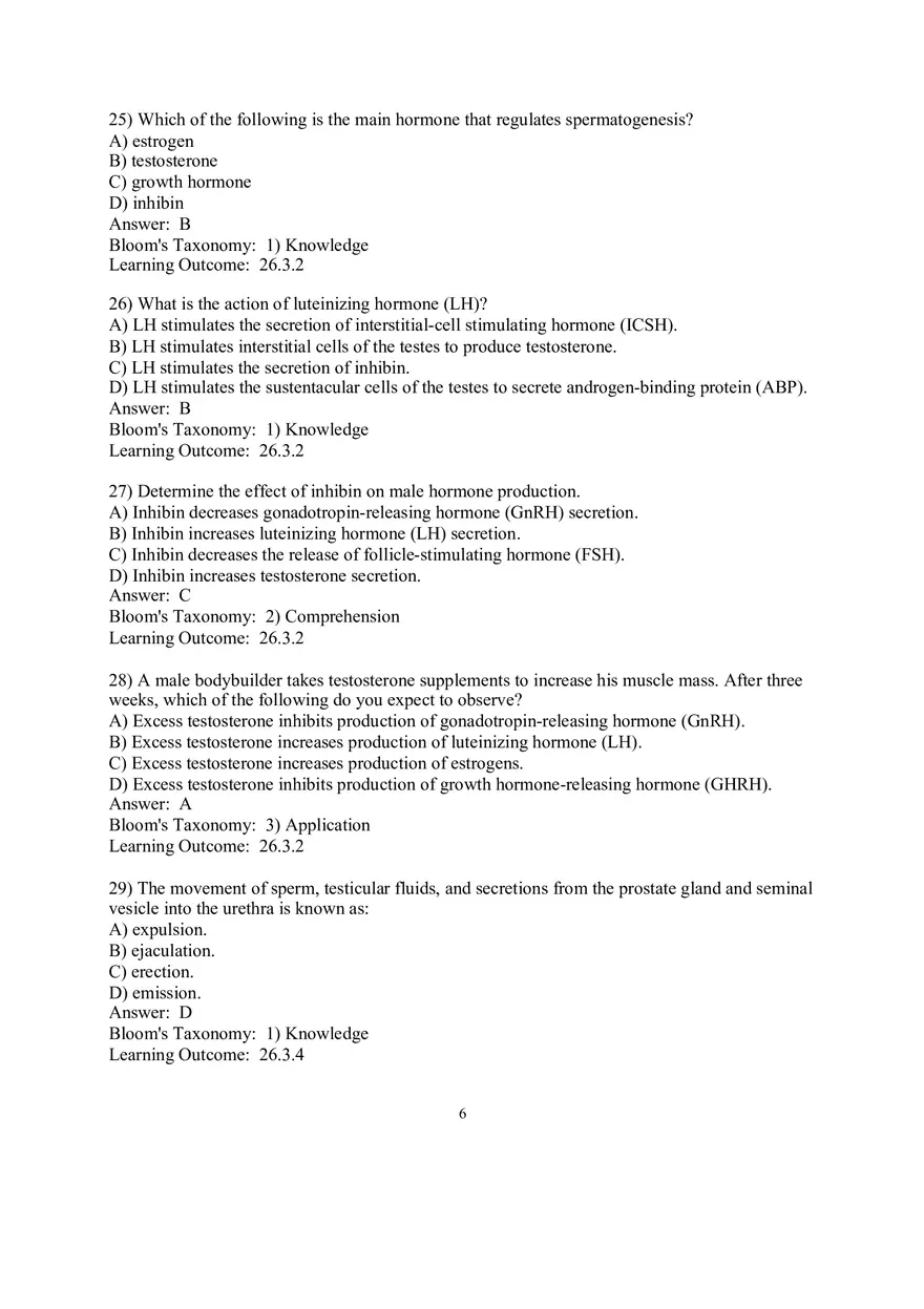 Chapter 26 The Reproductive System Answers Part 1 - Page 6