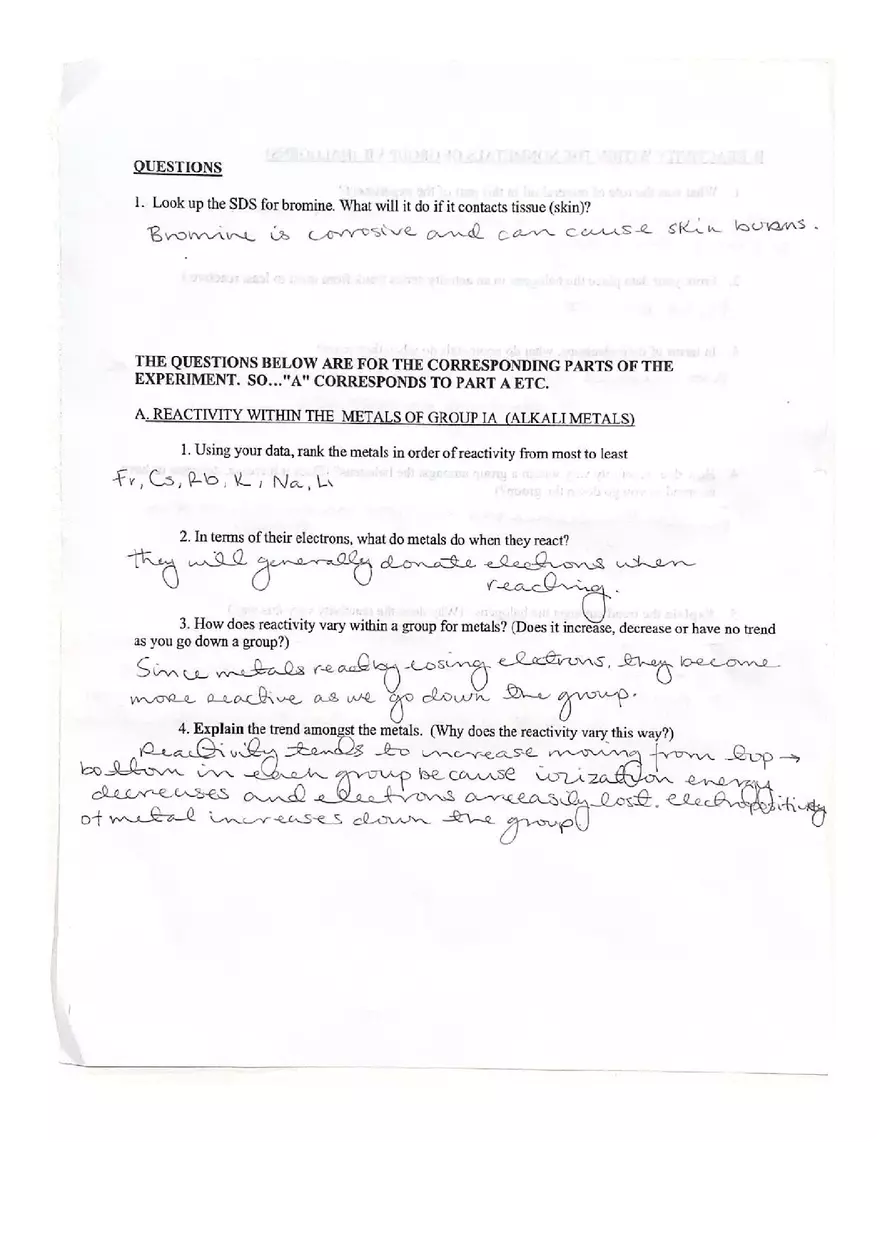 Experiment 6 Chemical Periodicity - Page 7