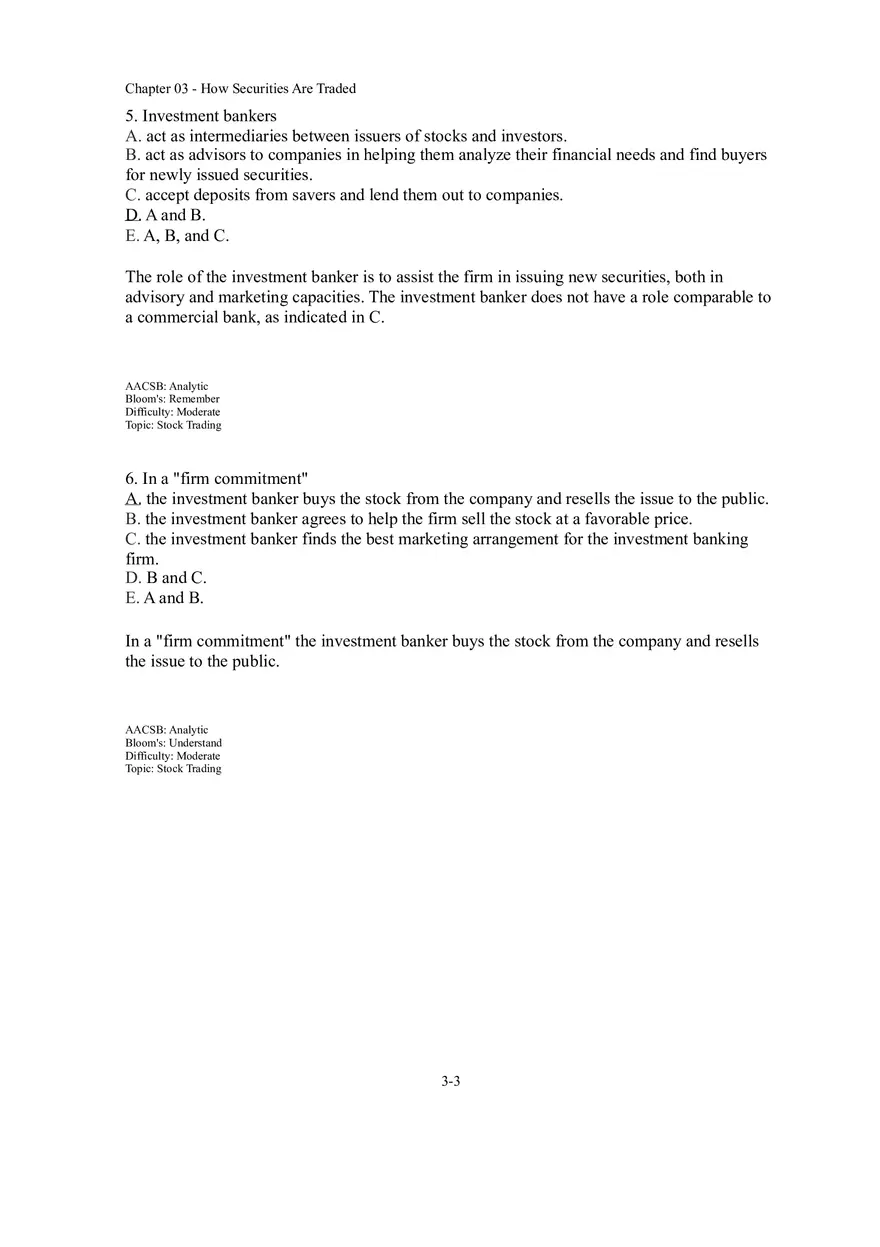 Chapter 03 How Securities Are Traded Answer Key Part 1 - Page 3