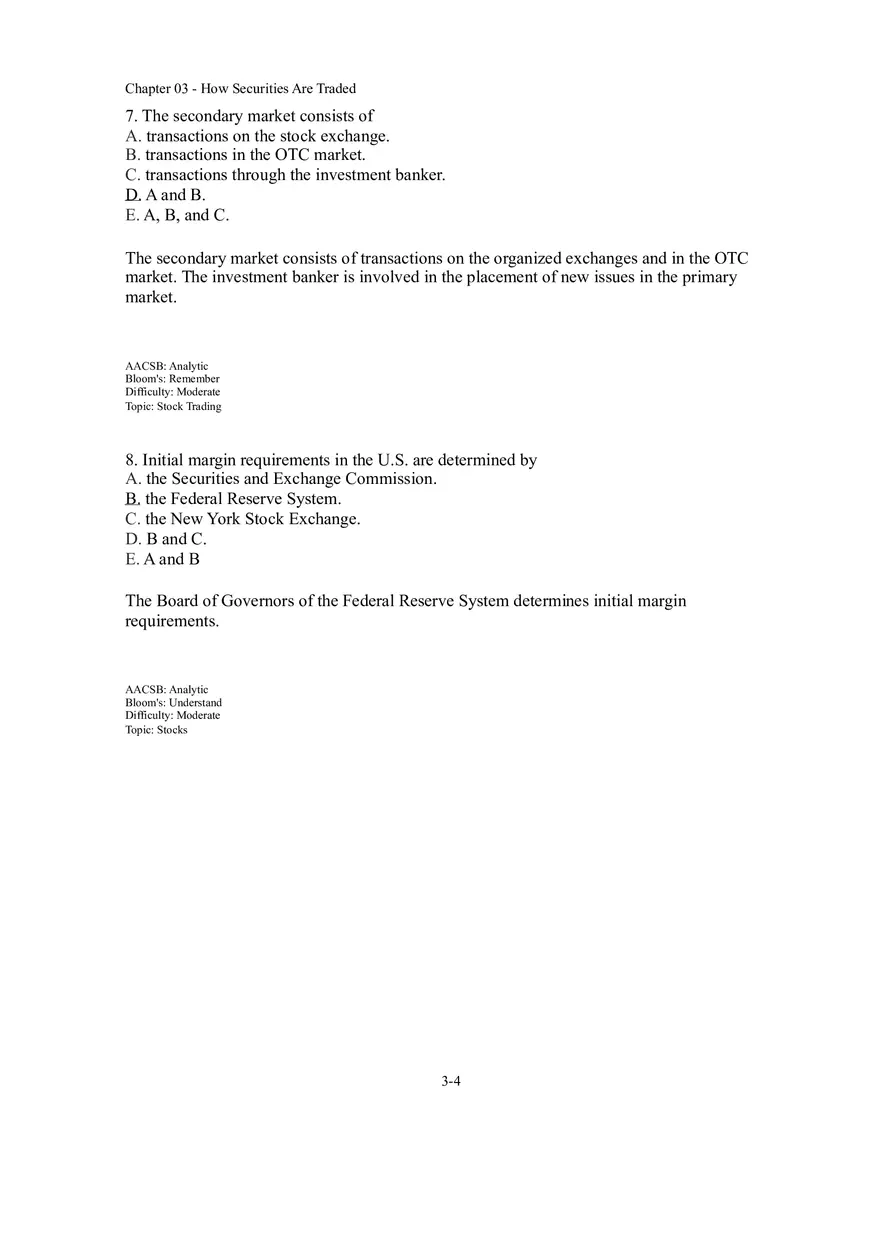 Chapter 03 How Securities Are Traded Answer Key Part 1 - Page 4