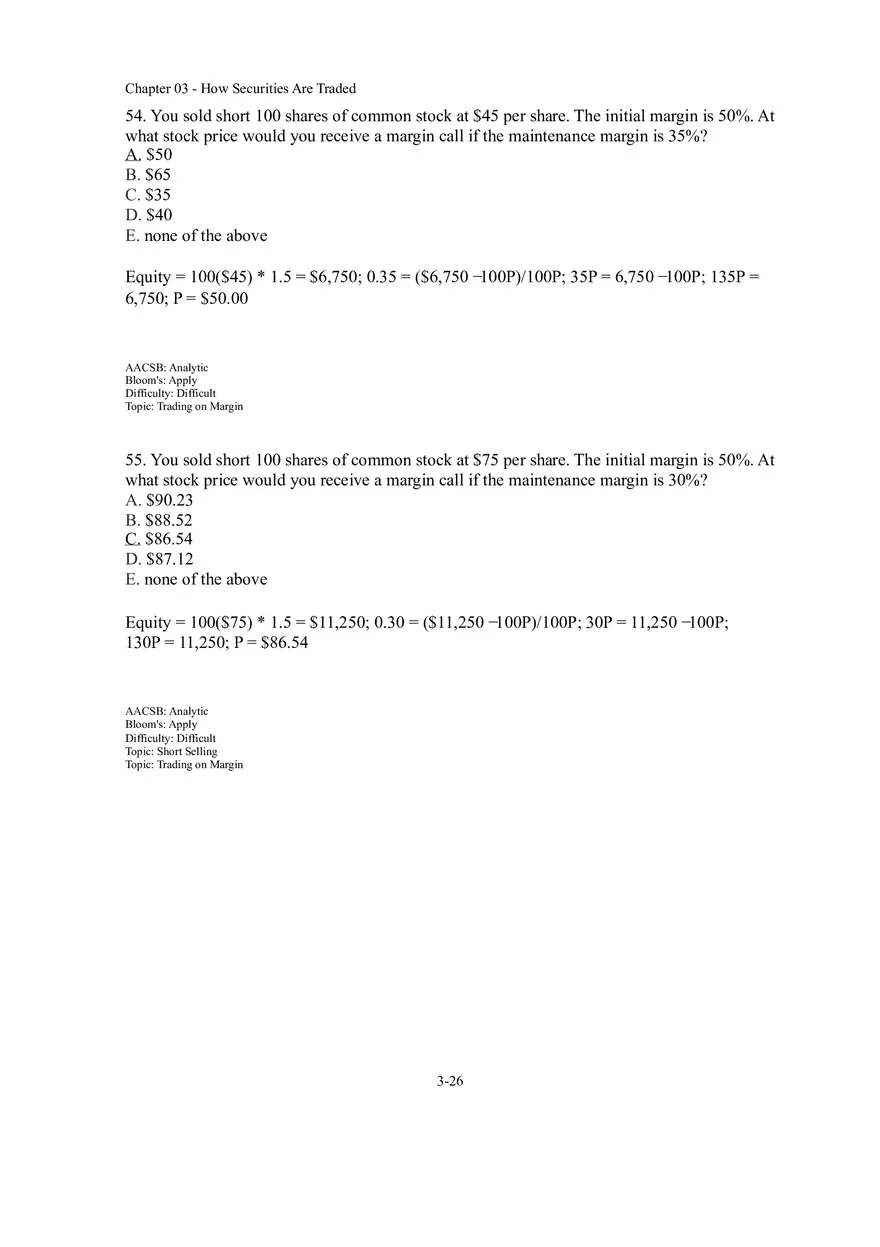 Chapter 03 How Securities Are Traded Answer Key Part 3 - Page 7