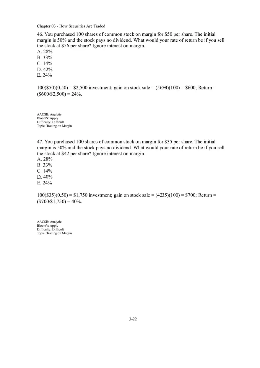 Chapter 03 How Securities Are Traded Answer Key Part 3 - Page 2