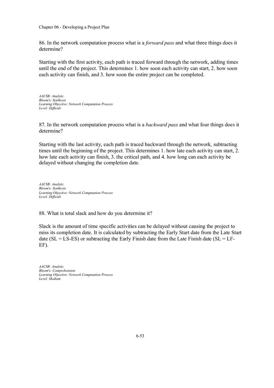 Chapter 06 - Developing a Project Plan Short Answer - Page 2