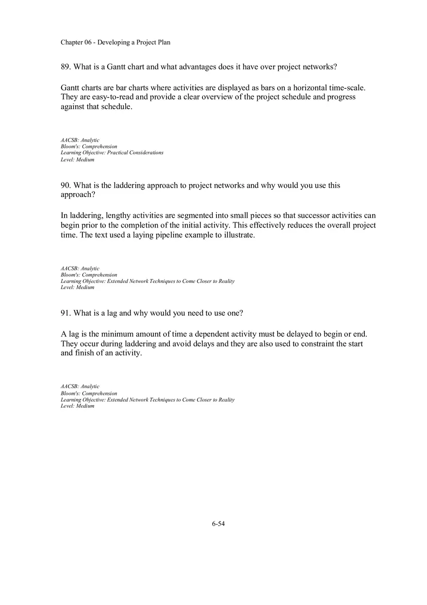 Chapter 06 - Developing a Project Plan Short Answer - Page 3
