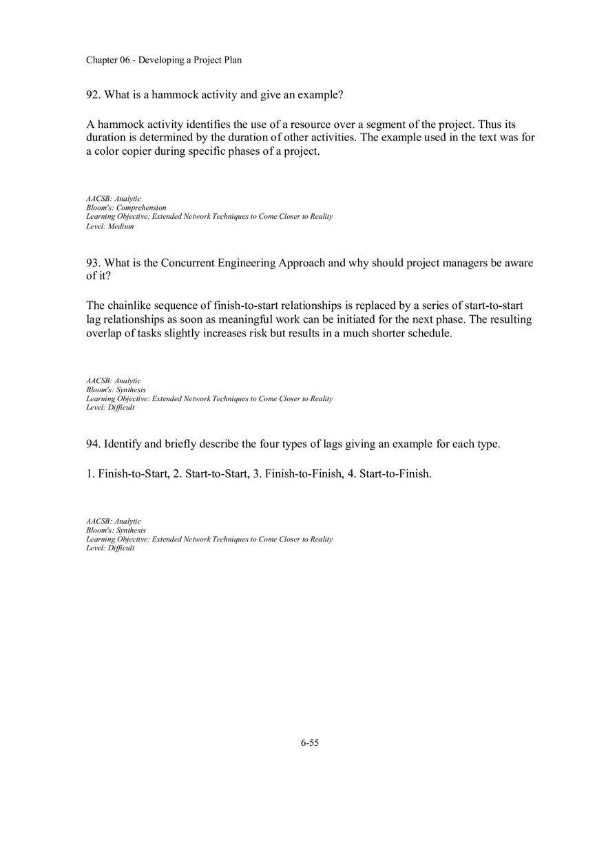 Chapter 06 - Developing a Project Plan Short Answer - Page 4