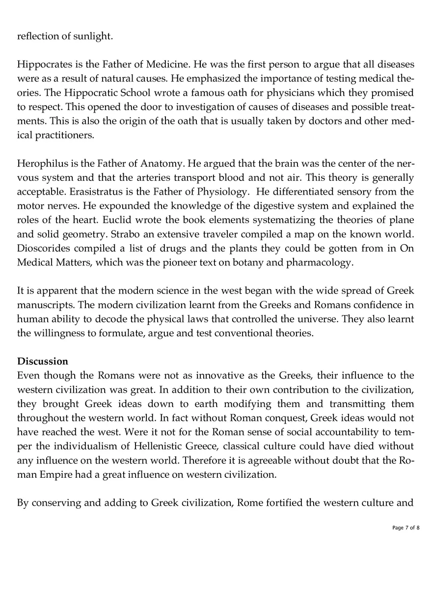 Roman Influence on Western Civilization - Page 7