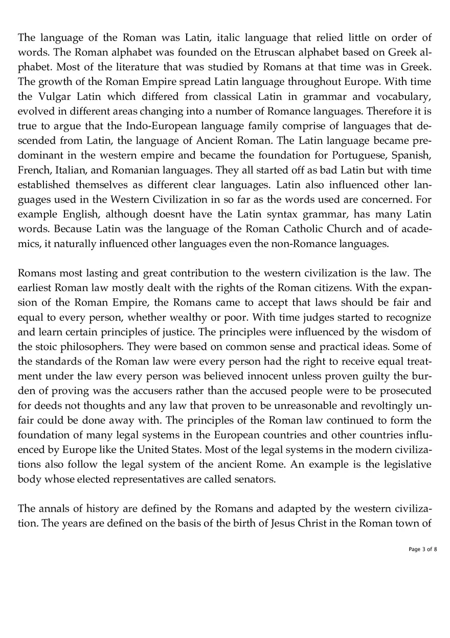 Roman Influence on Western Civilization - Page 3
