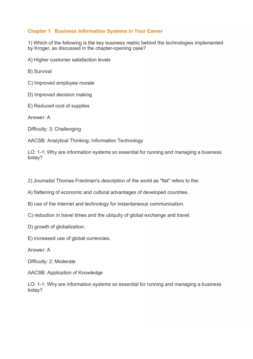 Chapter 1 Business Information Systems in Your Career Part 1 - Page 1