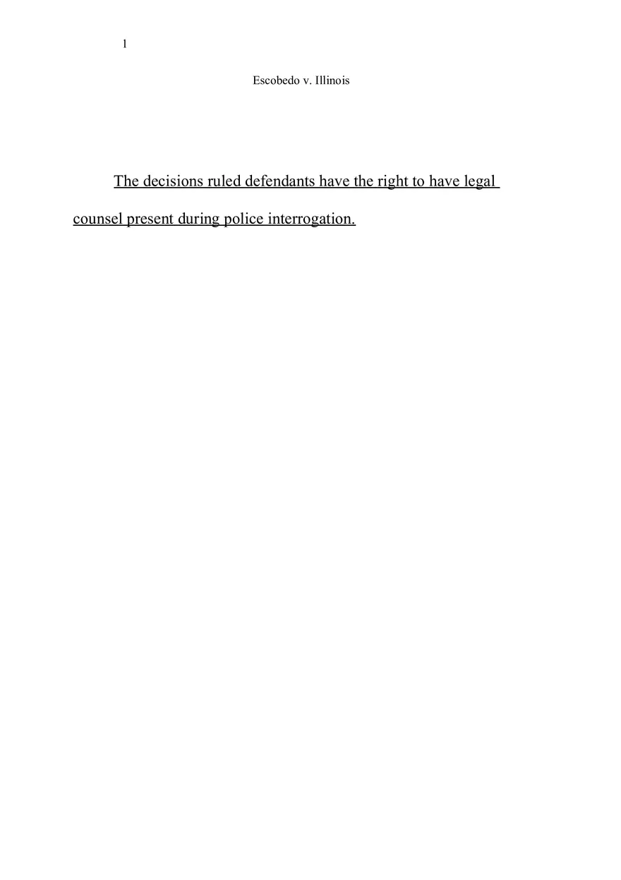 Escobedo v. Illinois - Page 1