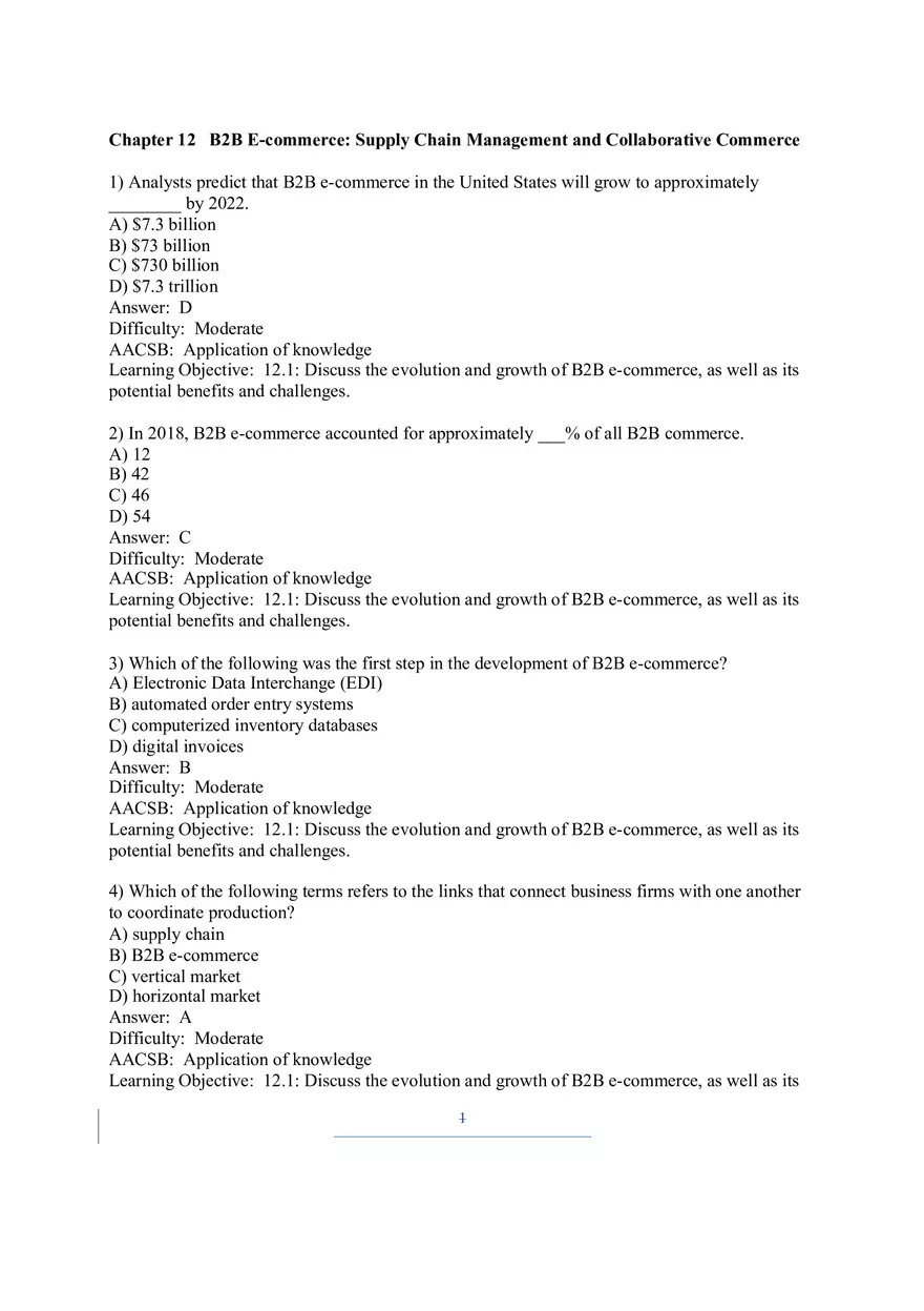 Chapter 12 B2B E-commerce Supply Chain Management and Collaborative Commerce - Page 1