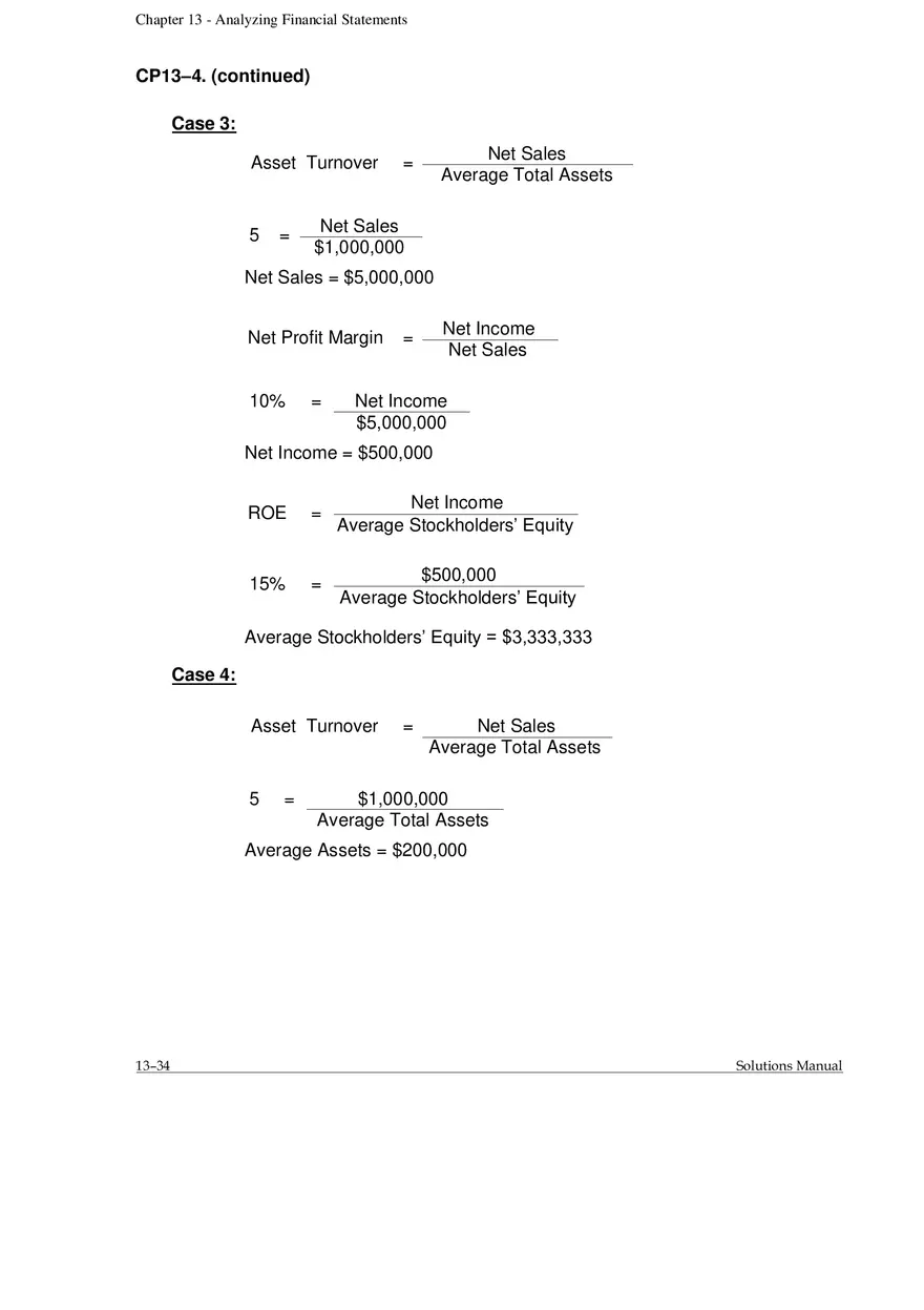 Chapter 13 Analyzing Financial Statements Cases and Projects - Page 4