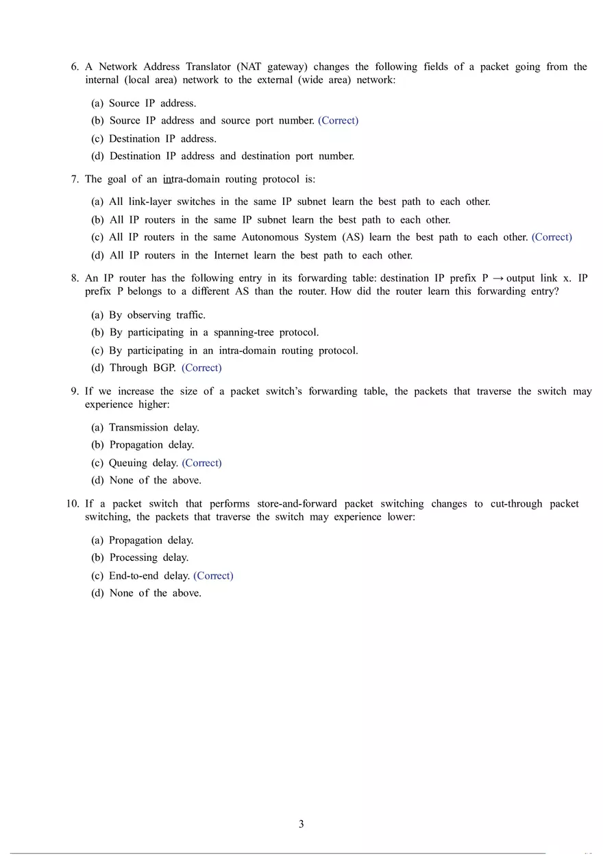 Computer Networks - Final Exam - Page 13