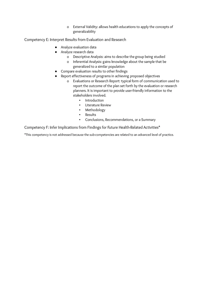 Area of Responsibility IV Conduct Evaluation and Research Related to Health Education - Page 3
