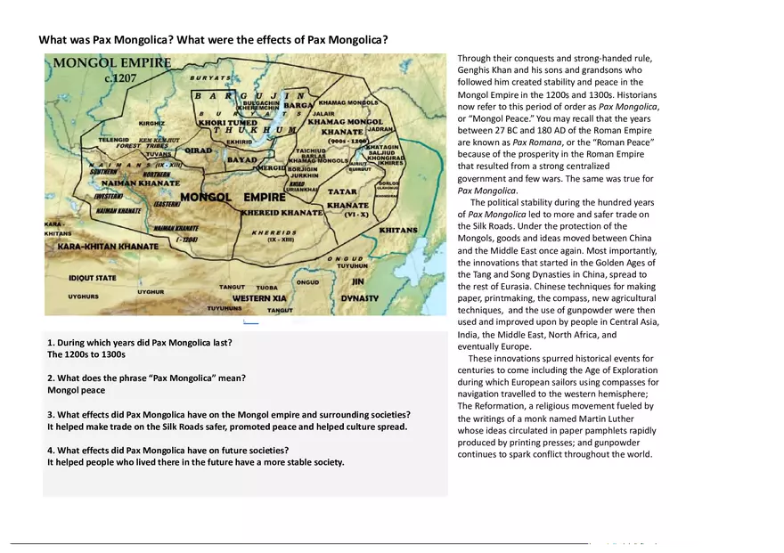 What Was Pax Mongolica - Page 1