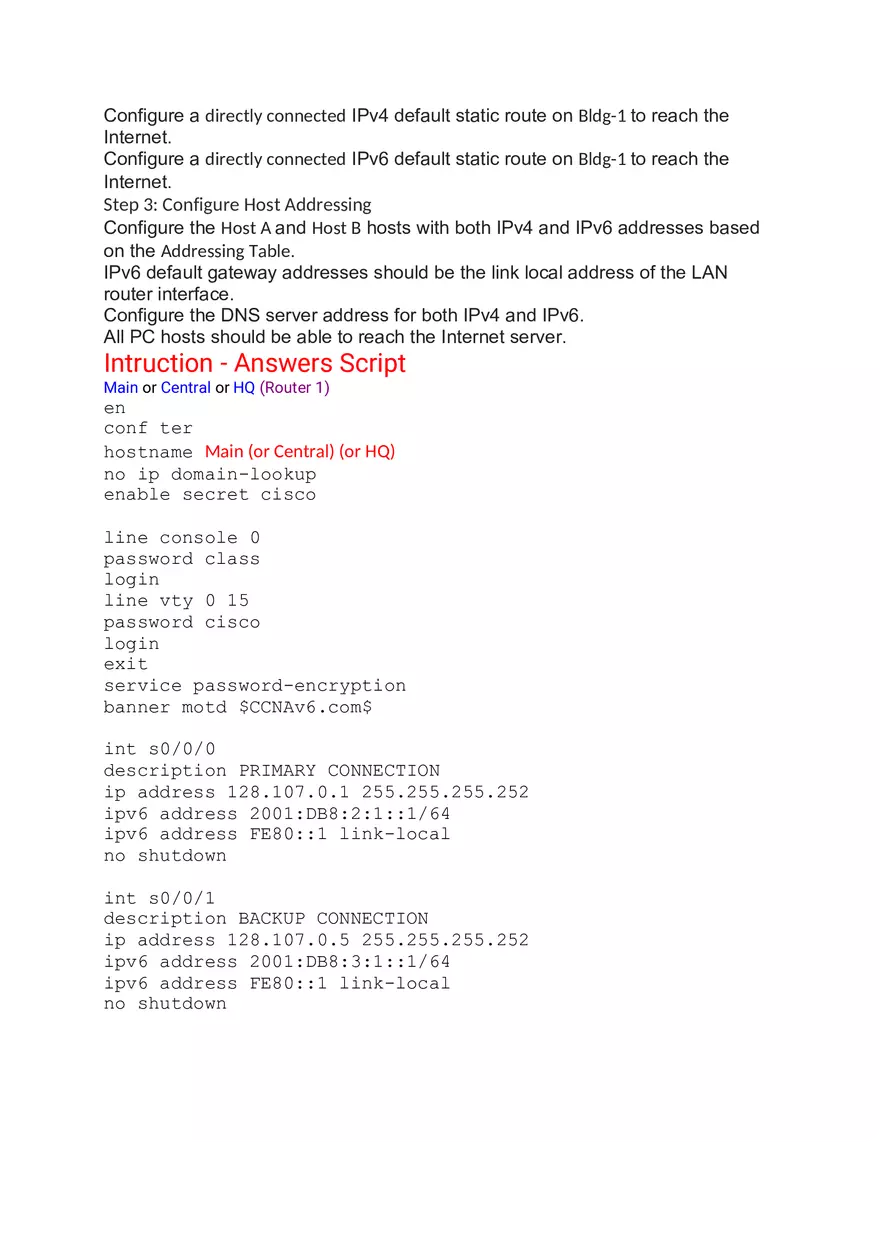 Static Routing and Basic Router Configuration - Page 4